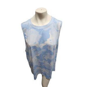 Tek Gear Tank Top Women SZ 3X Blue Camo Athleisure Sporty Exercise Workout Comfy